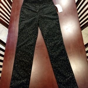 Joseph ribkoff velvet leopard pants NWT